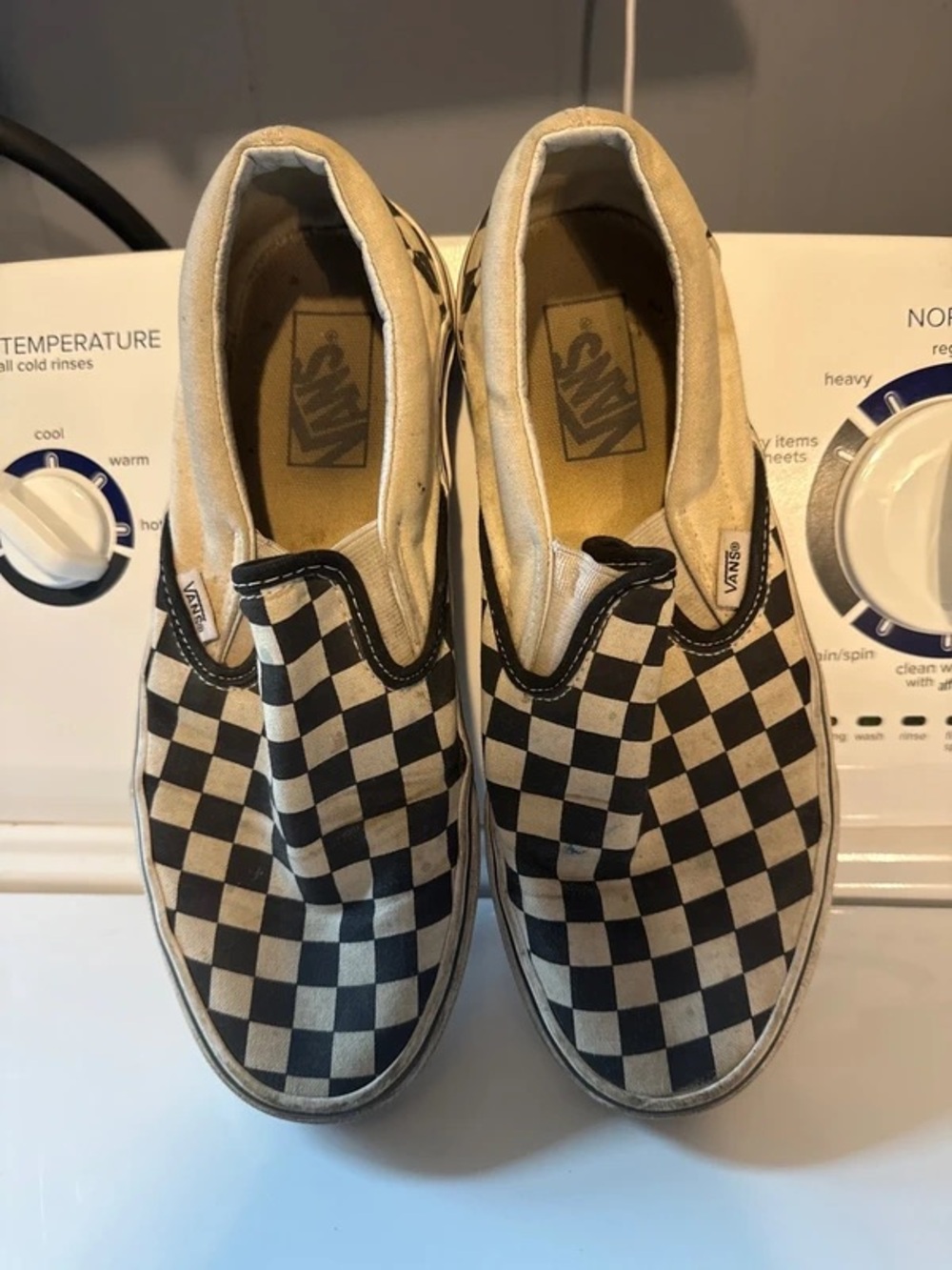 Vans Checkerboard Slip-On Sneakers - Black & Cream